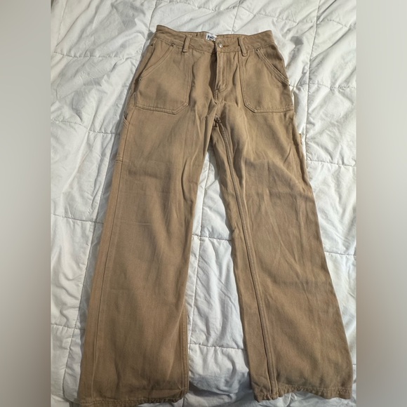 Princess Polly Tan Cargo Jeans size 4 - Picture 2 of 3
